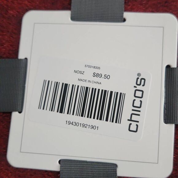 Chico's Women's One Size Red Wild Poppy Cowl Neck Fringe Poncho - Picture 5 of 6